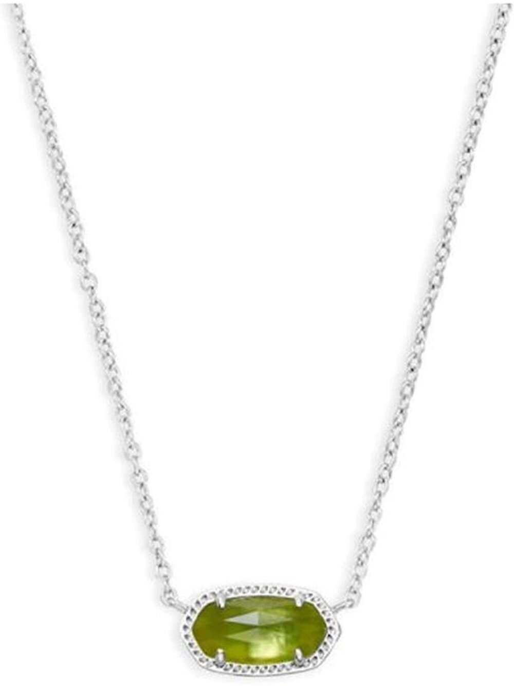 Women's Silver Green Elisa Dainty 14k Gold-Plated Fashion Pendant Necklaces